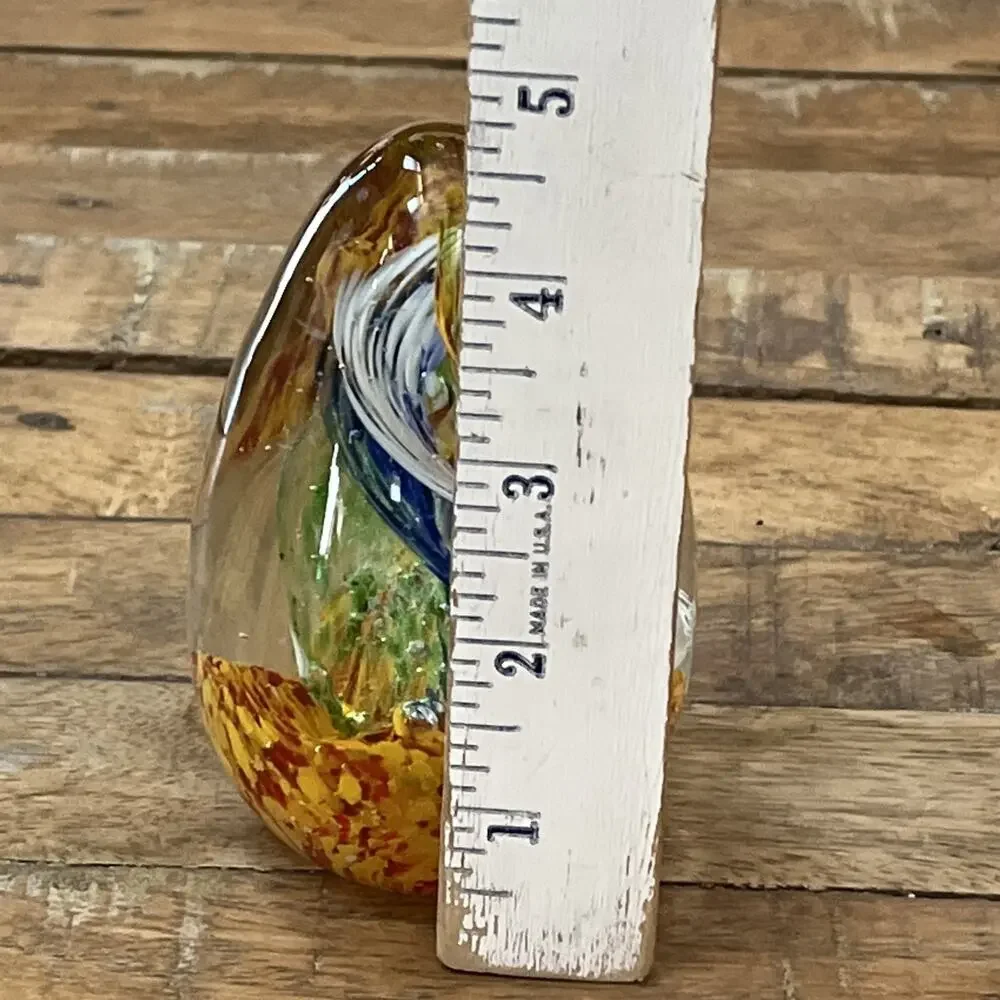 Joska Design Silberberg Kristall Paperweight Glass Art Triple Swirl 4.75”